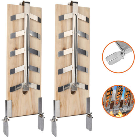 SWANEW Set di 2 supporti per salmone fiamma con supporti in acciaio inox molto stabili