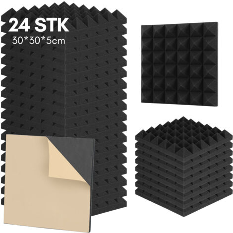 SWANEW Set di 24 pannelli acustici 30x30x5 pollici Schiuma acustica Studio Schiuma acustica insonorizzante