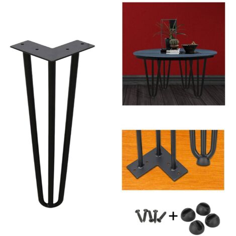 SWANEW Set di 4 gambe a forcina gambe a forcina telaio del tavolo tavolo corridori gambe tavolo da pranzo Harpins gamba del tavolo 3 puntoni nero - 20 cm
