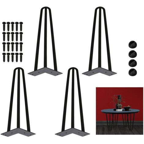 SWANEW Set di 4 gambe a forcina gambe a forcina telaio del tavolo tavolo corridori gambe tavolo da pranzo Harpins gamba del tavolo 3 puntoni nero - 20 cm