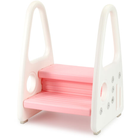 SWANEW Sgabello per Bambini. 2 Sgabelli per Bambini Regolabili in Altezza. Sgabello Multifunzione e Antiscivolo. con Maniglia