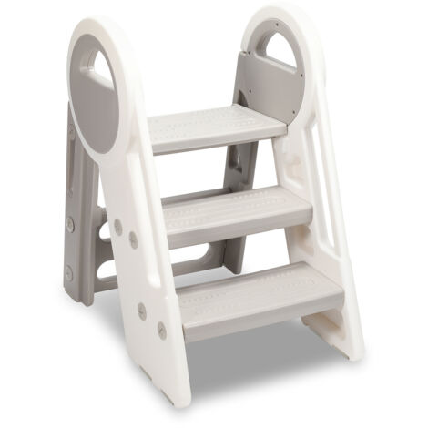 SWANEW Sgabello per Bambini 3 Livelli Grigio