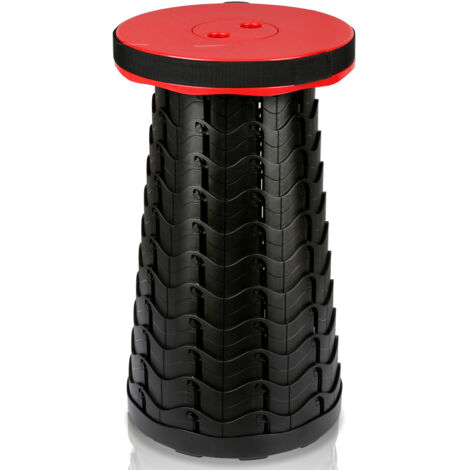 SWANEW Sgabello telescopico portatile. max 250KG. Sgabello Pieghevole Portatile per Viaggi. Campeggio 45x26CM Rosso