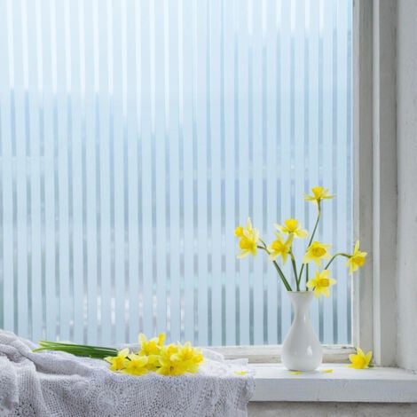 RANDACO SWANEW Sichtschutzfolie 3D Fensterfolie Selbstklebend Spiegelfolie Sonnenschutzfolie Streifen 90x200cm