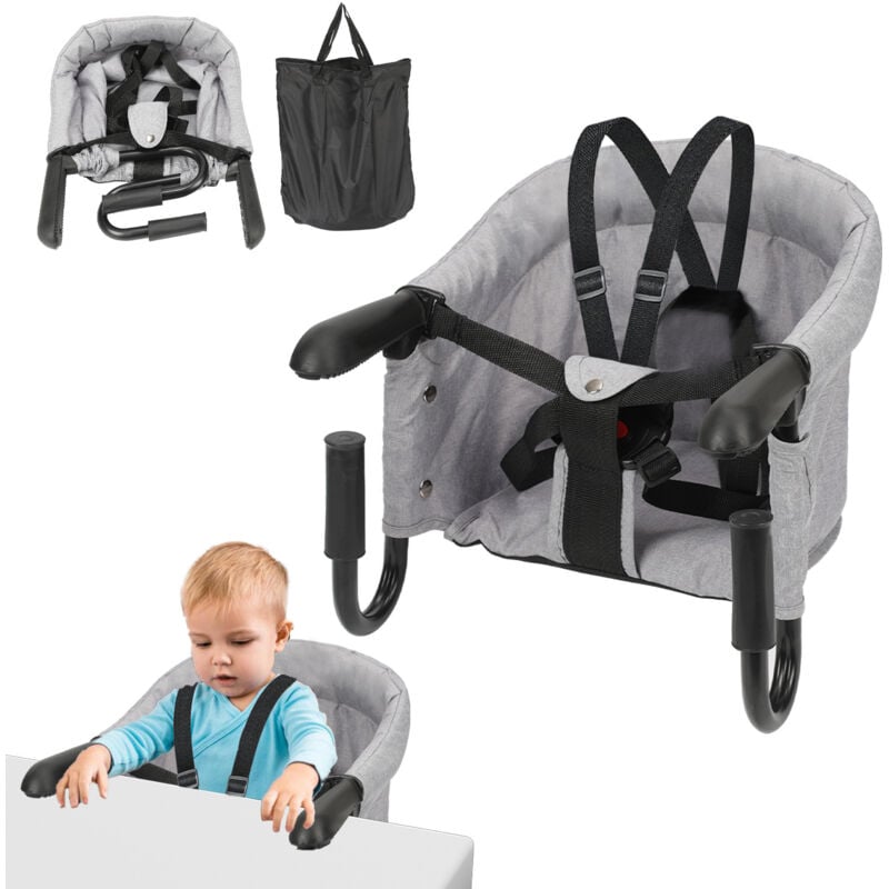 SWANEW Siège de table bébé Avec pinces antidérapantes et ceinture de sécurité pour tables de 2-8cm d'épaisseur