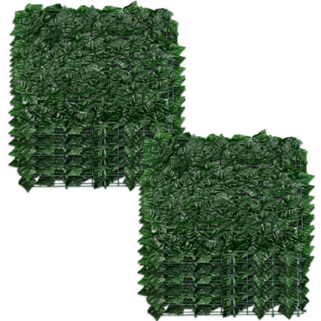SWANEW Siepe artificiale in foil, schermo artificiale per la privacy e decorazione murale per interni all'aperto (100x300cm, verde scuro)