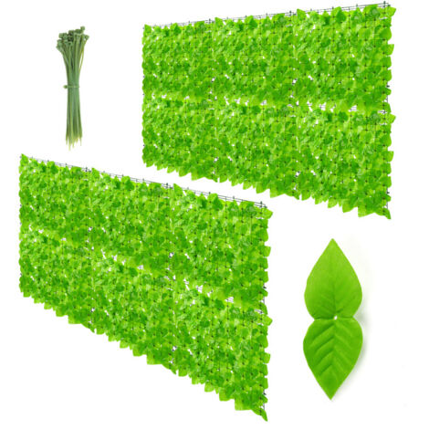SWANEW Siepe artificiale, schermo di privacy 100 x 300 CM Anti-UV, recinto artificiale vegetale fogliame realistico, decorazione del giardino all'aperto, verde