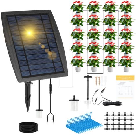 SWANEW Sistema di irrigazione solare sistema di giardino automatico con 12 modalità di timer + 20 m di tubo per piante da balcone giardino