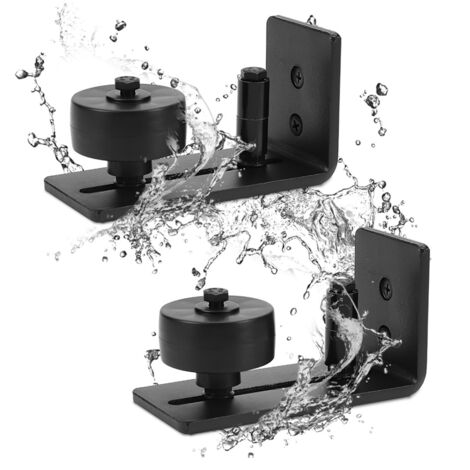 SWANEW Sistema di porte scorrevoli Sistema di porte scorrevoli Ferramenta per porte Guida per porte Maniglia per porte in legno Guida per pavimento-11.5 cm (2 pezzi)