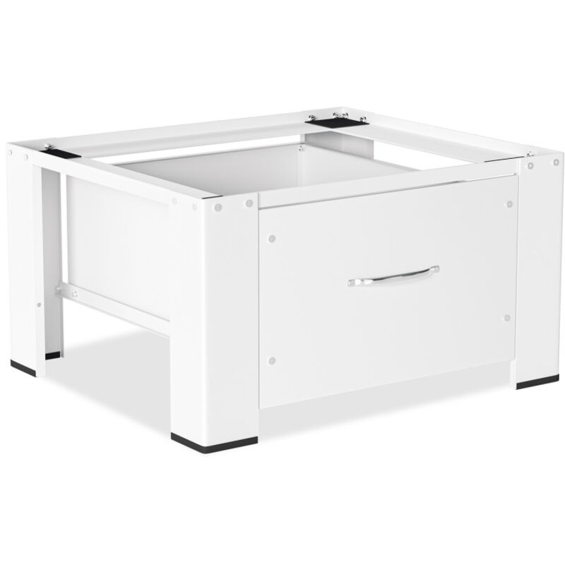 Swanew - Socle de machine à laver Blanc Socle pour machine à laver avec tiroir,Antidérapant,jusqu'à 150 kg