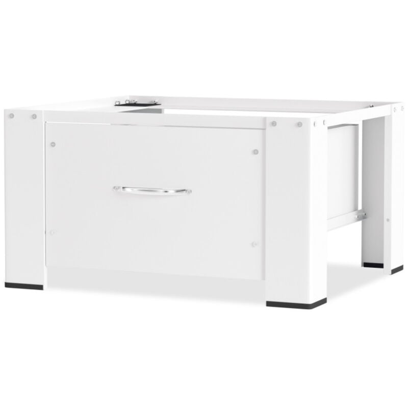 Swanew - Socle de machine à laver Socle pour machine à laver avec tiroir,jusqu'à 150 kg Acier Blanc