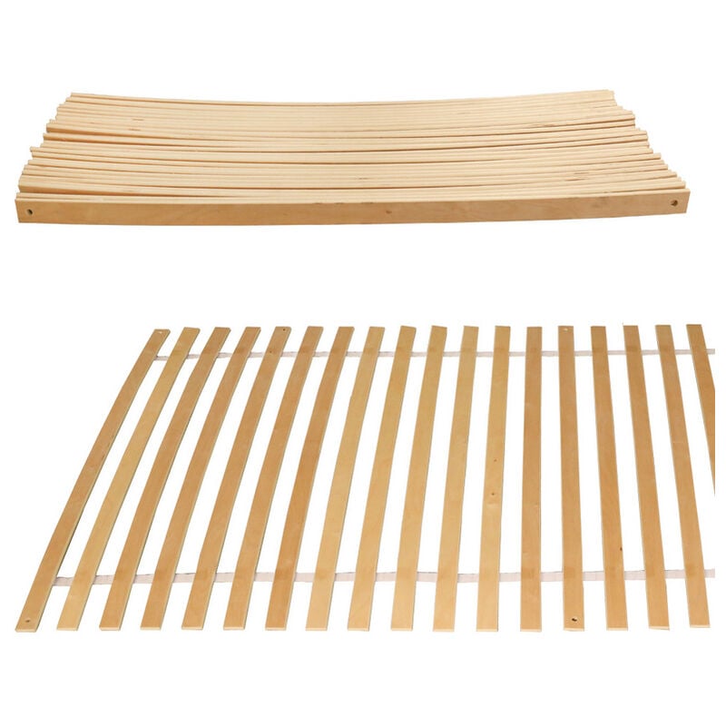 Swanew - Sommier à lattes avec 28 lattes 7 zones 90x200 cm