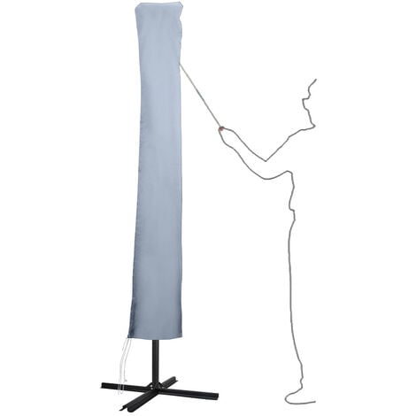 RANDACO SWANEW Sonnenschirm Schutzhülle Sonnenschirmhülle Gartenmöbel-Schutzhüllen Polyester UV-Schutz Abdeckhauben für Sonnenschirm Schutzhülle,Anthrazit