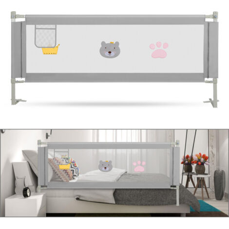 SWANEW Sponde Letto Bambini 150 CM Sbarra Letto Bambini Può Sollevamento Verticale Sponda Letto anti Caduta