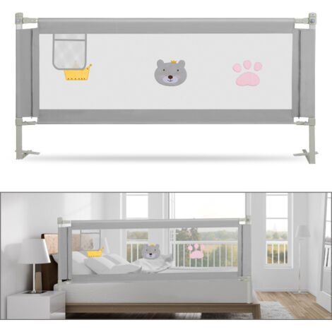 SWANEW Sponde Letto Bambini 180 CM Sbarra Letto Bambini Può Sollevamento Verticale Sponda Letto anti Caduta