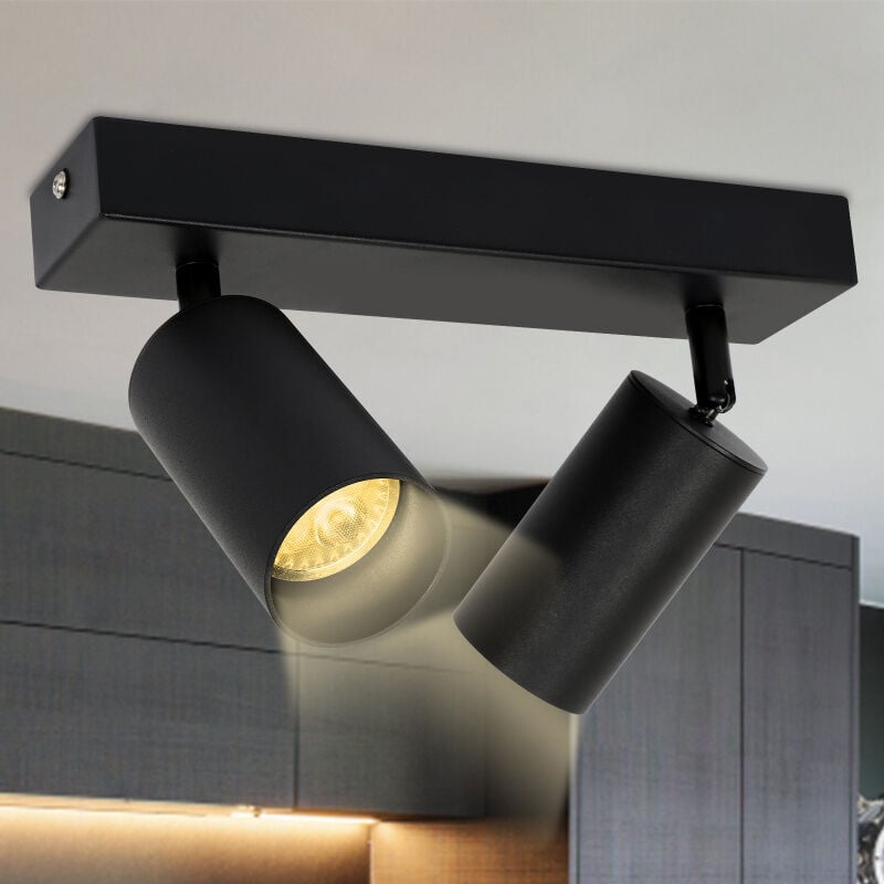 SWANEW Spot de plafond 4w Idéal blanc chaud pivotante tournante pour le salon, salon, couloir trois, GU10, 2 lampes