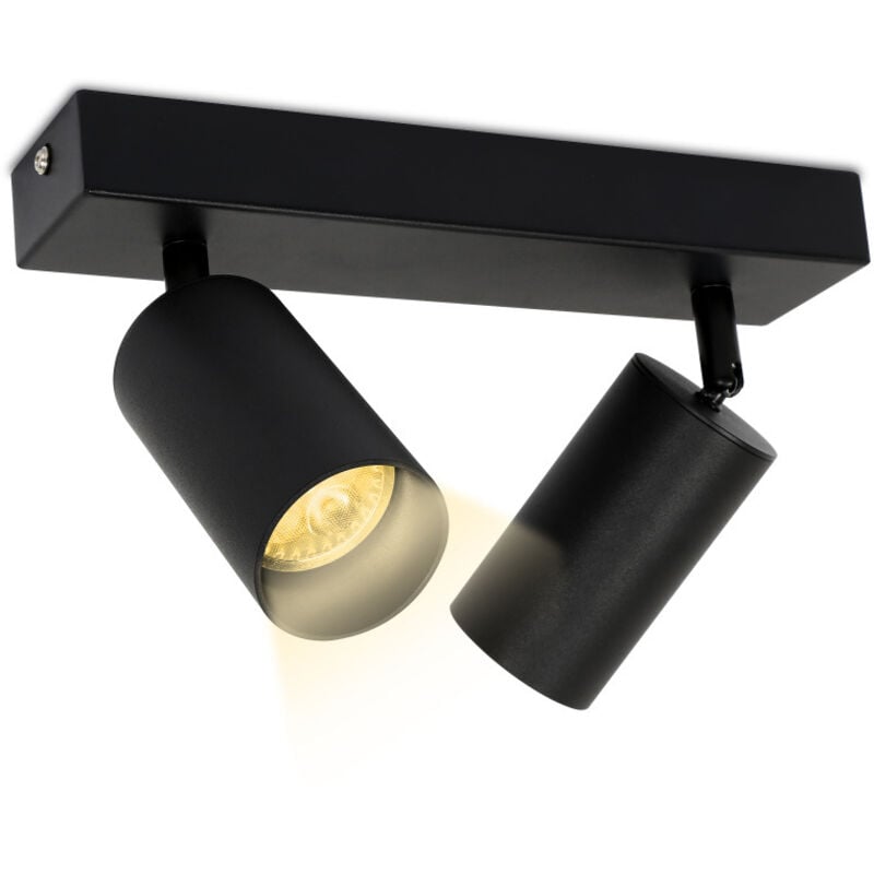 SWANEW Spot de plafond GU10 blanc chaud pivotante tournante 4w Idéal pour le salon, salon, couloir trois, 2 lampes