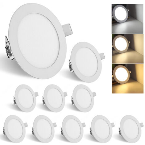 SWANEW Spot LED encastré. panneau led. spot encastrable de salle de bain.spot led encastrable . spot encastrable led 10x 6W 3 couleurs en 1