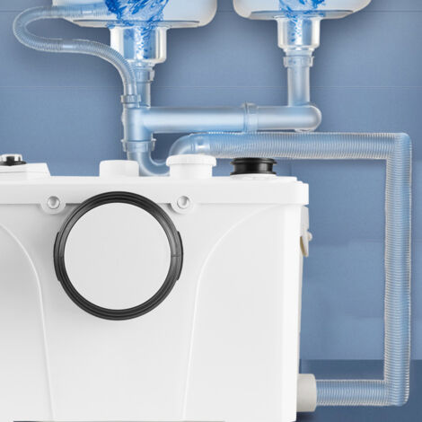 SWANEW Stazione di sollevamento delle acque reflue Pompa per acque reflue domestiche Pompa di non ritorno integrata per doccia WC, bianco 700W