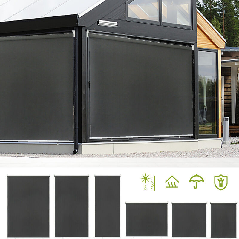 Store vertical 180 x 240 cm , store vertical résistant aux uv, protection contre le vent et brise-vue, anthracite - Swanew