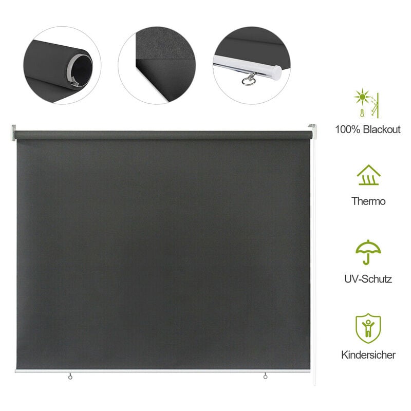Store vertical store vertical résistant aux uv protection contre le vent et brise-vue anthracite 140 x 140 cm - Swanew