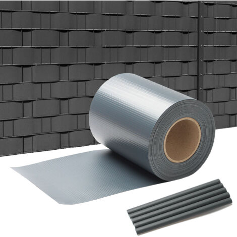 SWANEW Strisce privacy, PVC, strisce paravento, tappeto a doppia asta 35m grigio