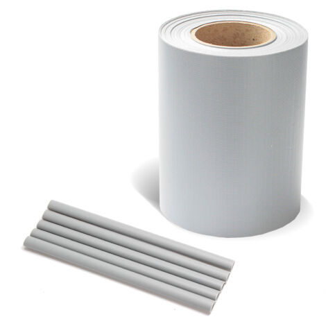 SWANEW Strisce privacy, PVC, strisce paravento, tappeto a doppia asta 70m grigio chiaro