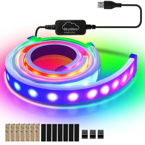 SWANEW Striscia LED per scrivania da gioco. striscia LED RGBIC per monitor PC da 27 pollici. retroilluminazione PC. illuminazione a LED USB con controllo App