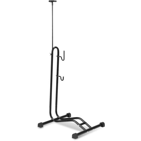 SWANEW Support à vélos Râtelier Vélo au Sol en pour 1 Vélos, Rangement de Support Bicyclette de Jardin ou Garage réglable Noir