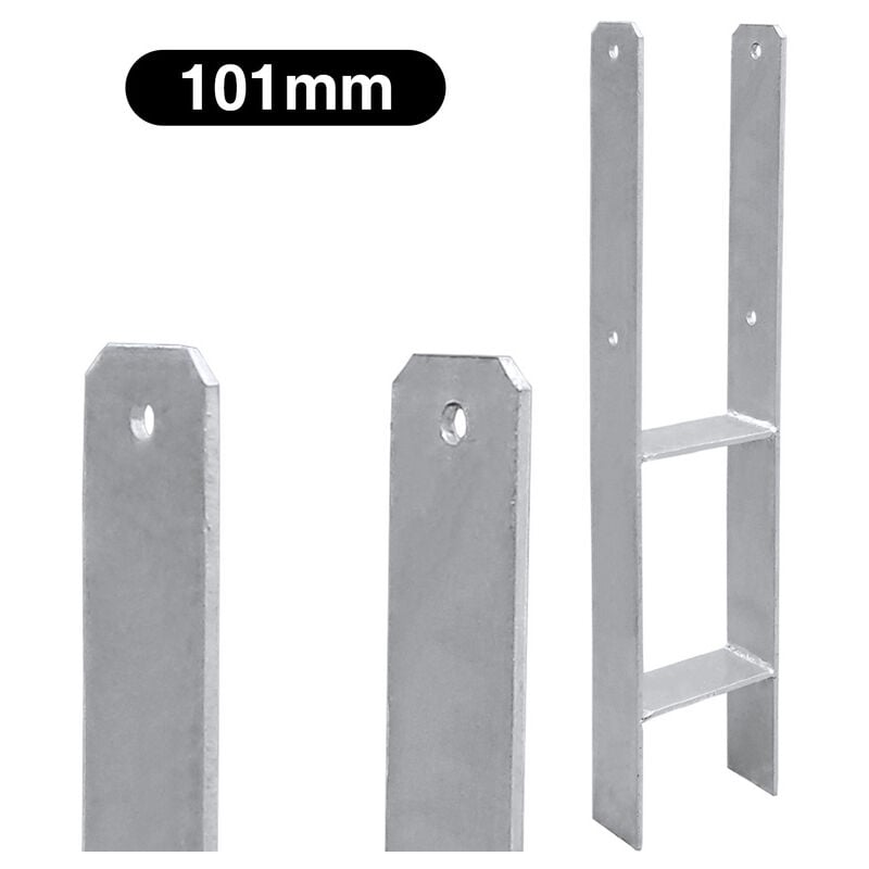 2x Support de poteau Ancre de Poteau en h pour Jardin Poteaux de Clôture 111MM - Swanew
