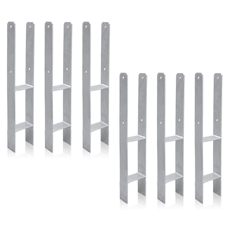 Swanew - 6x Support de poteau H-ancre Poteaux de Clôture 101MM