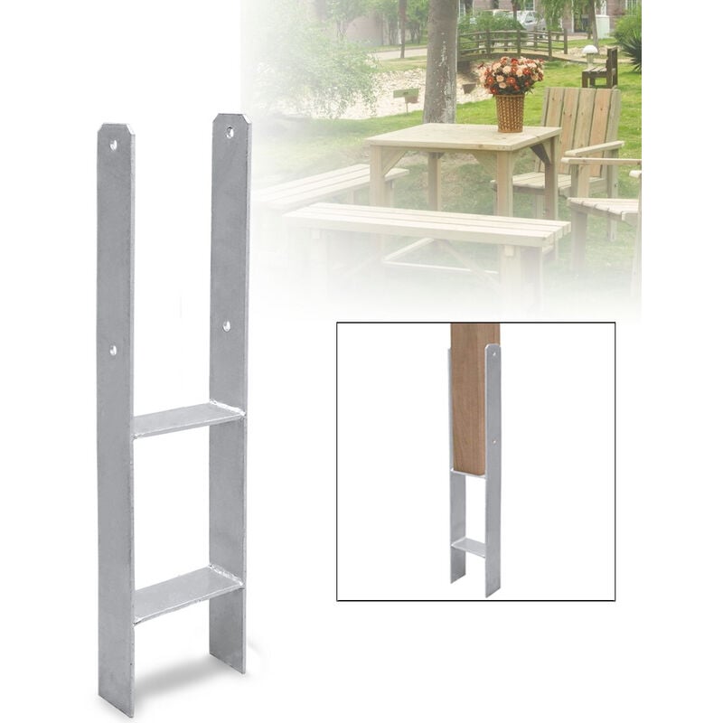 Swanew - 4x Support de poteau H-ancre Poteaux de Clôture 91MM