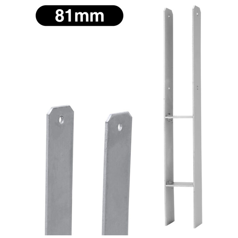 Swanew - 2x Support de poteau H-ancre Poteaux de Clôture 81MM