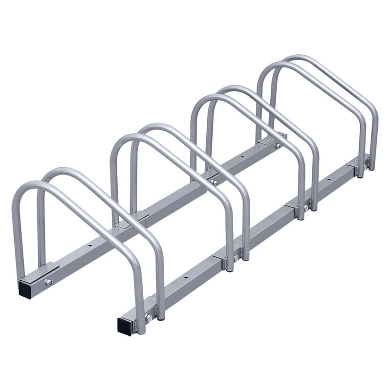 Swanew - Ratelier velo Support à vélos Présentoir à vélos Porte-vélo Supports multiples roues vtt pour 4 vélos - Argent