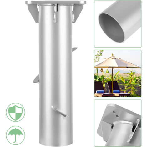SWANEW Supporto per ombrellone Ancoraggio a terra Supporto universale per ombrellone 40 cm Metallo argento