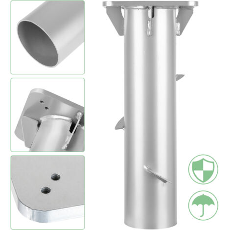 SWANEW Supporto per ombrellone Ancoraggio a terra Supporto universale per ombrellone 40 cm Metallo argento