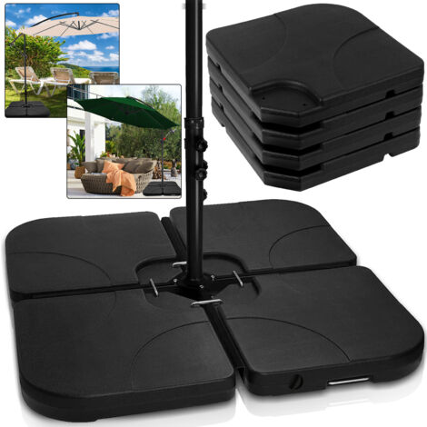 SWANEW Supporto per ombrellone Supporto per ombrellone con manovella Supporto per ombrellone per base a croce, riempibile da 60 kg a 80 kg