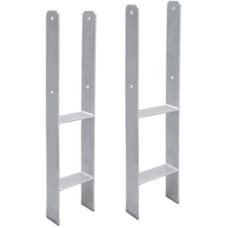 SWANEW Supporto per palo H per Carport Recinzioni Supporto per palo in H Supporto da incasso 111MM 2 pezzi