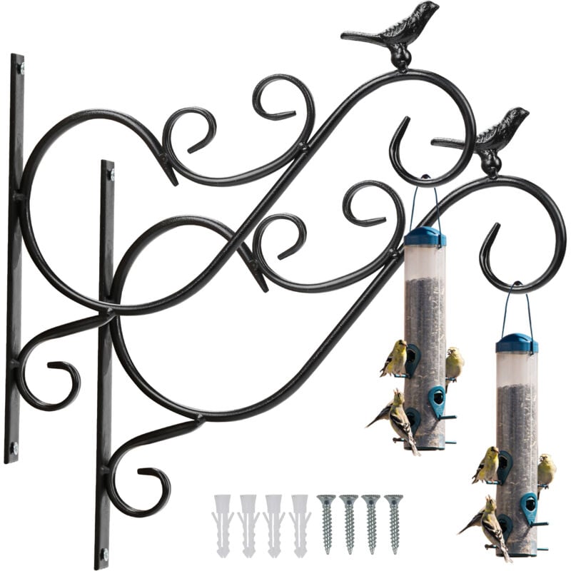 Swanew - Supports de Panier Suspendus d'extérieur, Crochets de Jardin en Métal, Crochets de Clture pour Paniers Suspendus pour Jardinières Lanternes