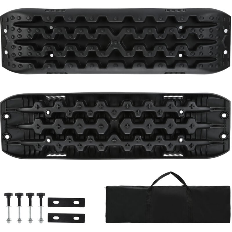 Swanew - Tapis de traction 2x Voiture Plaque D'Evacuation D'Urgence Aide à la traction Aide Antiderapant Aide au démarrage