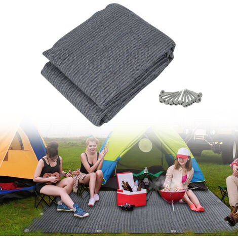 SWANEW Tappetino per tenda Tenda impermeabile da campeggio telo per tenda all'aperto telo da picnic coperta caravan ,Grigio, 250x250CM
