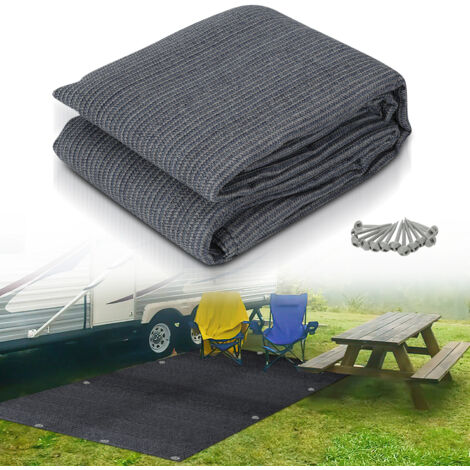 SWANEW Tappetino per tenda Tenda impermeabile da campeggio telo per tenda all'aperto telo da picnic coperta caravan ,Grigio, 250x300CM