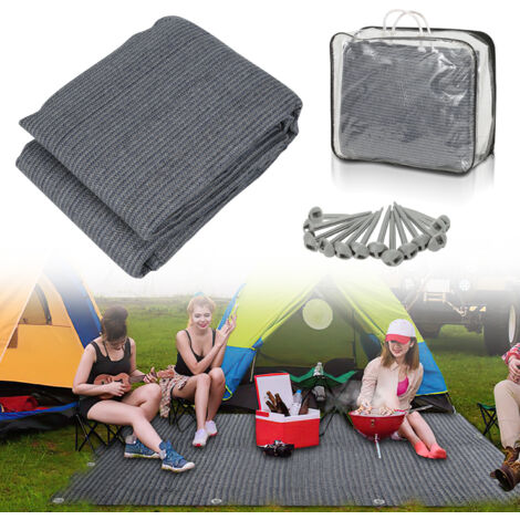 SWANEW Tappetino per tenda Tenda impermeabile da campeggio telo per tenda all'aperto telo da picnic coperta caravan ,Grigio, 250x350CM