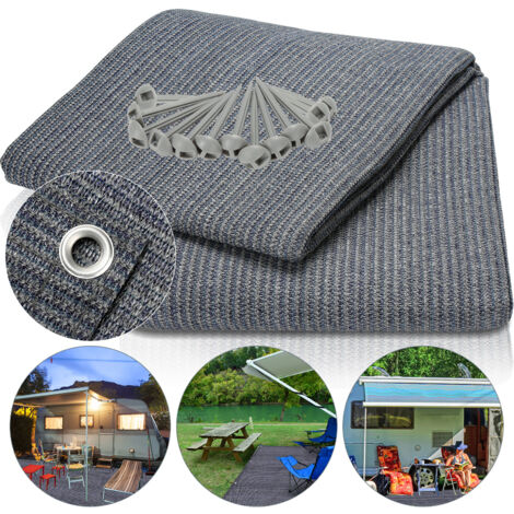 SWANEW Tappetino per tenda Tenda impermeabile da campeggio telo per tenda all'aperto telo da picnic coperta caravan ,Grigio, 250x350CM