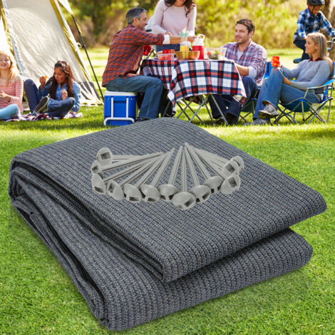 SWANEW Tappetino per tenda Tenda impermeabile da campeggio telo per tenda all'aperto telo da picnic coperta caravan ,Grigio, 250x400CM