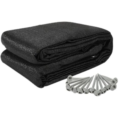 SWANEW Tappeto da esterno Tappeto da Tenda Tappeto da Viaggio da Campeggio Tappeto da Gazebo per Caravanna 250X350cm Nero
