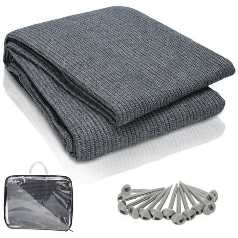 SWANEW Tappeto da esterno Tappeto da Tenda Tappeto da Viaggio da Campeggio Tappeto da Gazebo per Caravanna 300X500cm Blu-grigio