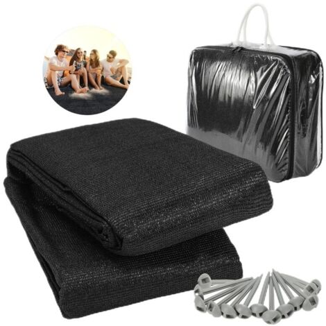 SWANEW Tappeto da esterno Tappeto da Tenda Tappeto da Viaggio da Campeggio Tappeto da Gazebo per Caravanna 300X500cm Nero