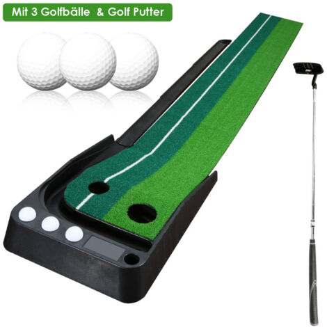 SWANEW Tappeto da golf, 2,5 x 0,3 m Adatto per uso interno ed esterno, con ritorno automatico della pallina.