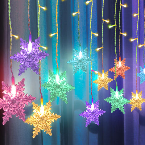 SWANEW Tenda a LED con fiocco di neve per interni. decorazione natalizia per esterni. festa. multicolore